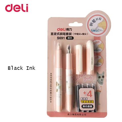 s691 pink Deli ручка конфетная перьевая ручка канцелярская ручка с синими чернилами модные школьные и деловые принадлежности подарки для детей пишущие инструменты - Цвет: s691 pink
