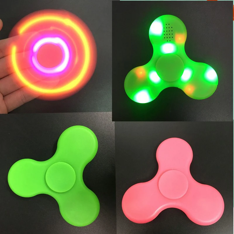 2017 фиджет-Спиннер + Bluetooth-динамик светодиодная игрушка тройной фиджет EDC ручной