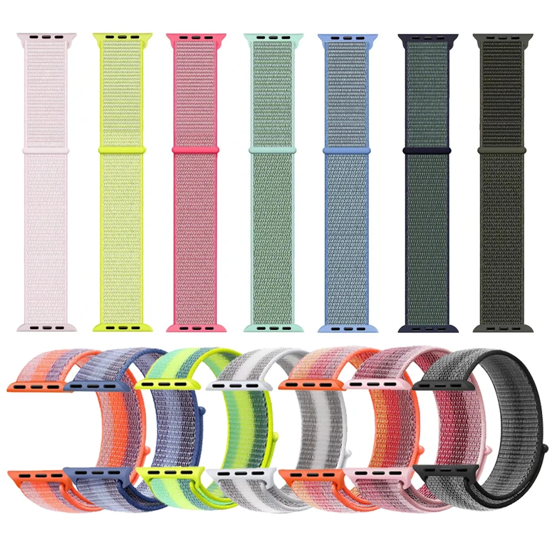 Новый цветной ремешок для часов Apple Watch Series 3 2 1 42 мм 38 дышащий нейлоновый