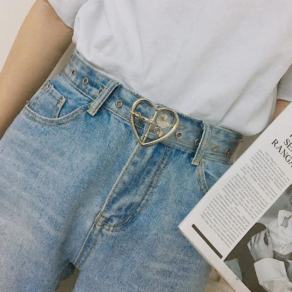 Корейский стиль 2018 Новый Летний унисекс пластиковый ремень прозрачный Круглый/в