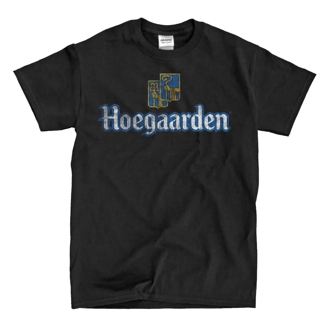 Винтажная черная футболка Hoegaarden Beer быстрая доставка! Высокое качество!|Мужские