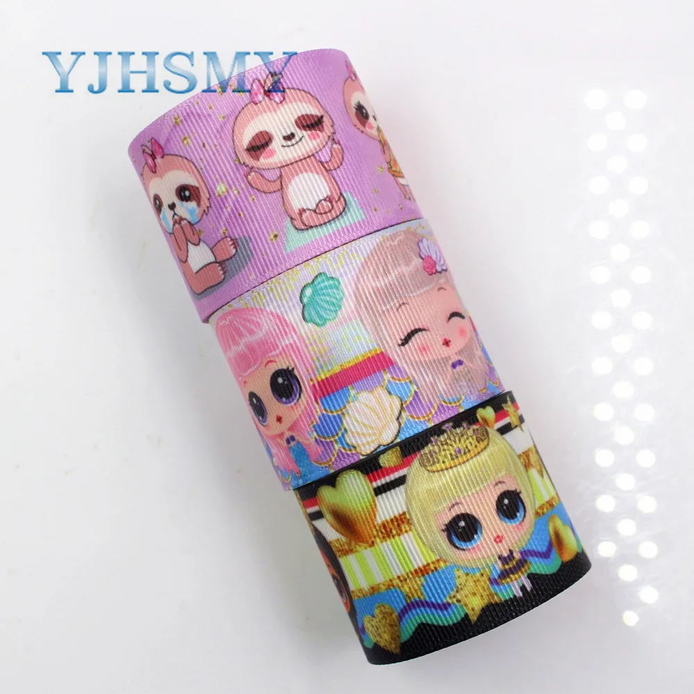 YJHSMY G-181029-1495, 10 ярдов 38 мм мультфильм термотрансферные печатные корсажные ленты, Подарочная упаковка DIY материалы ручной работы