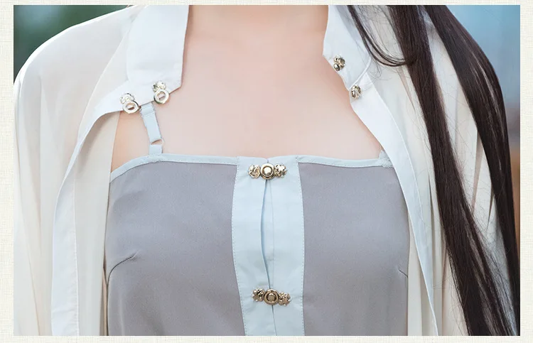 camisole Китайский костюм вышивка из льна в народном стиле Танцы одежда девочек ханьфу, косплей в народном стиле платье в китайском стиле Одежда восточные платье для танцев - Цвет: camisole