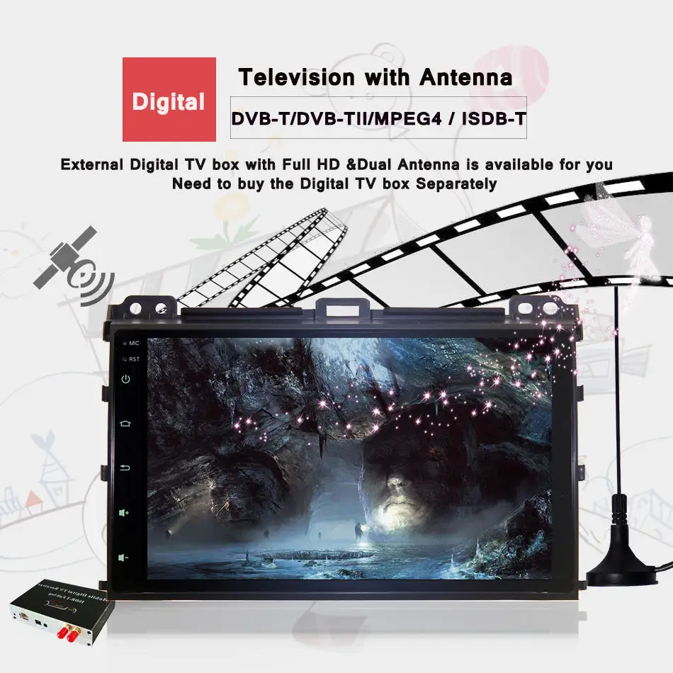 9 дюймов Автомобильный dvd GPS для Toyota Prado 120 Land Cruiser 2004 2009 Восьмиядерный android 10 0