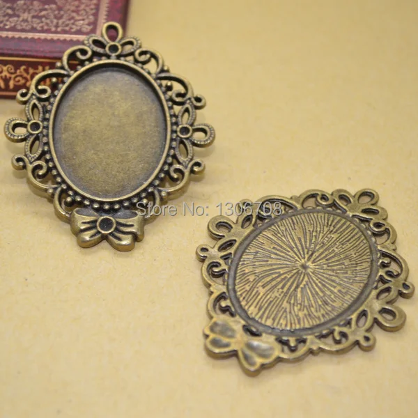 Античный металлический поддон в бронзовой оправе 10 шт./лот пустая подвеска виде