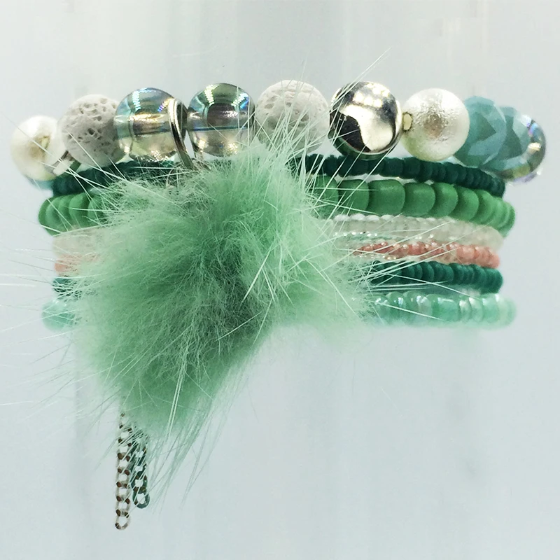 Женский винтажный браслет с шармами в стиле бохо 7 шт./компл. женский эластичный