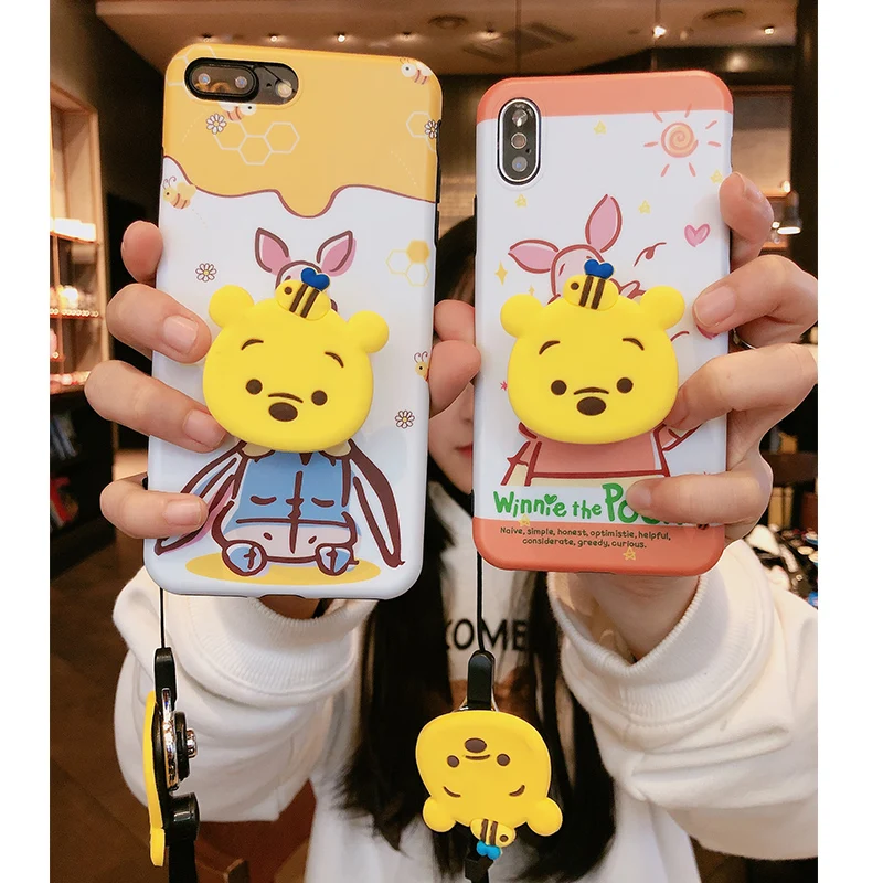 3 шт. для iPhone XS max XR X Винни свиглет чехол мультфильм Матовая Мягкая задняя крышка 8
