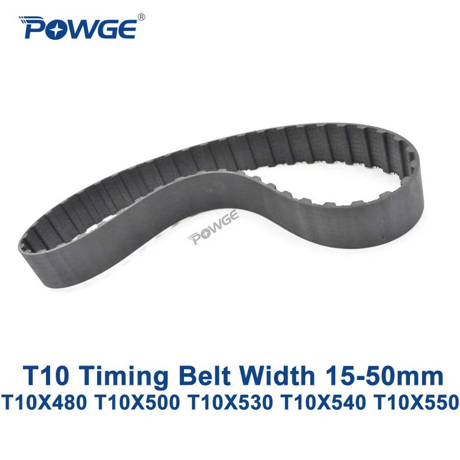 Синхронный ремень синхронизации POWGE T10 C = 480/500/530/540/550 ширина 15/20/25/30/40/50 мм Резиновый