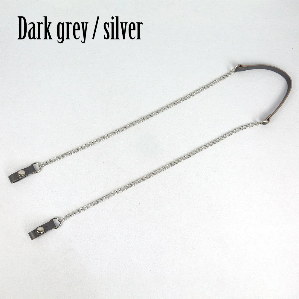 dark grey silver Новинка, цветная длинная сумка на плечо, крепление на цепочке, крепление на ремешке из искусственной кожи, застежка-зажим для opoket Obag O Bag - Цвет: dark grey silver
