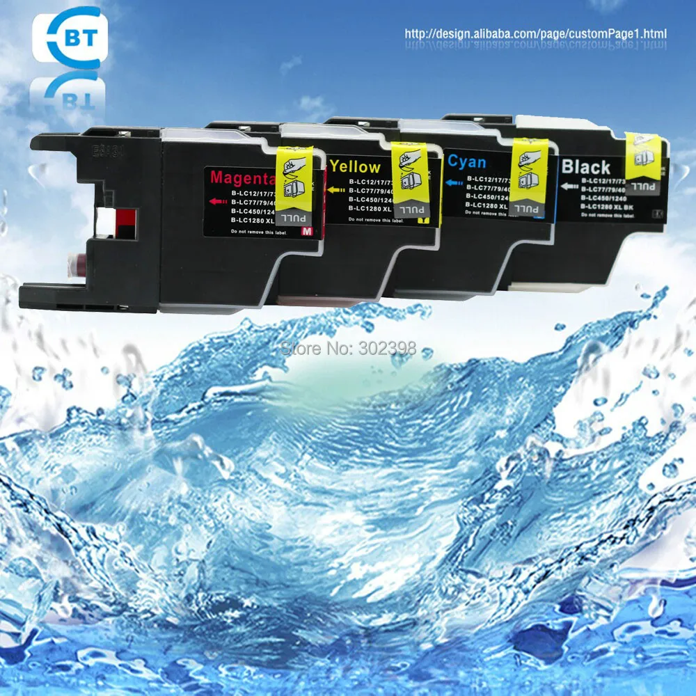 

4PCS Compatible brother LC73 LC77 LC75 ink cartridge for MFC-J6910CDW/J6710CDW/J5910CDW/J825N/J955DN/J955DWN/J705D printer