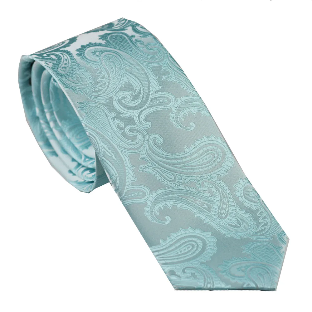 LAMMULIN Новинка мужские галстуки серебряный с небесно голубым Пейсли жаккардовый