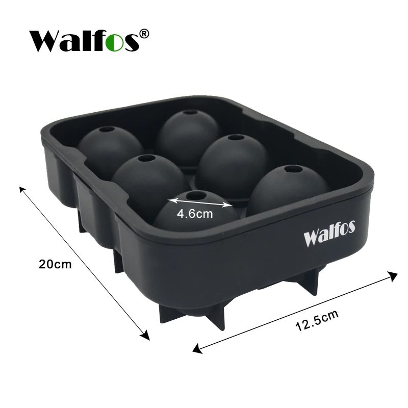 1 pieces round WALFOS виски коктейльный большой лоток для льда 6 отверстий форма кубика льда круглая форма для льда силиконовая форма для льда - Цвет: 1 pieces round