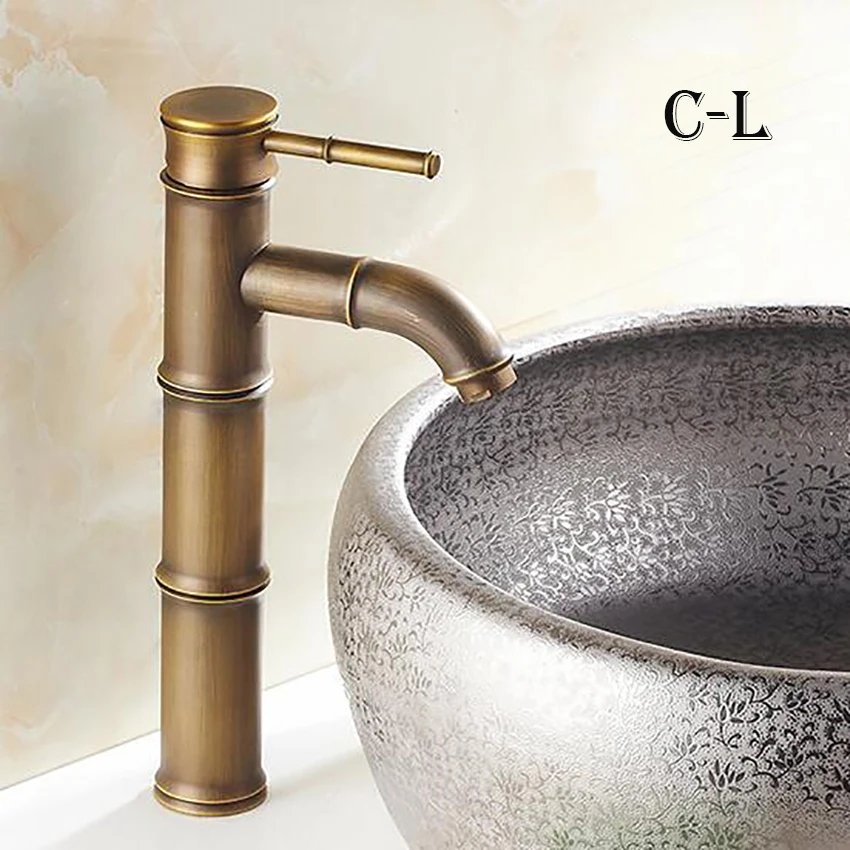 european antique bathroom faucet brass basin faucets tap tall bamboo hot cold water kitchen outdoor garden taps free global shipping