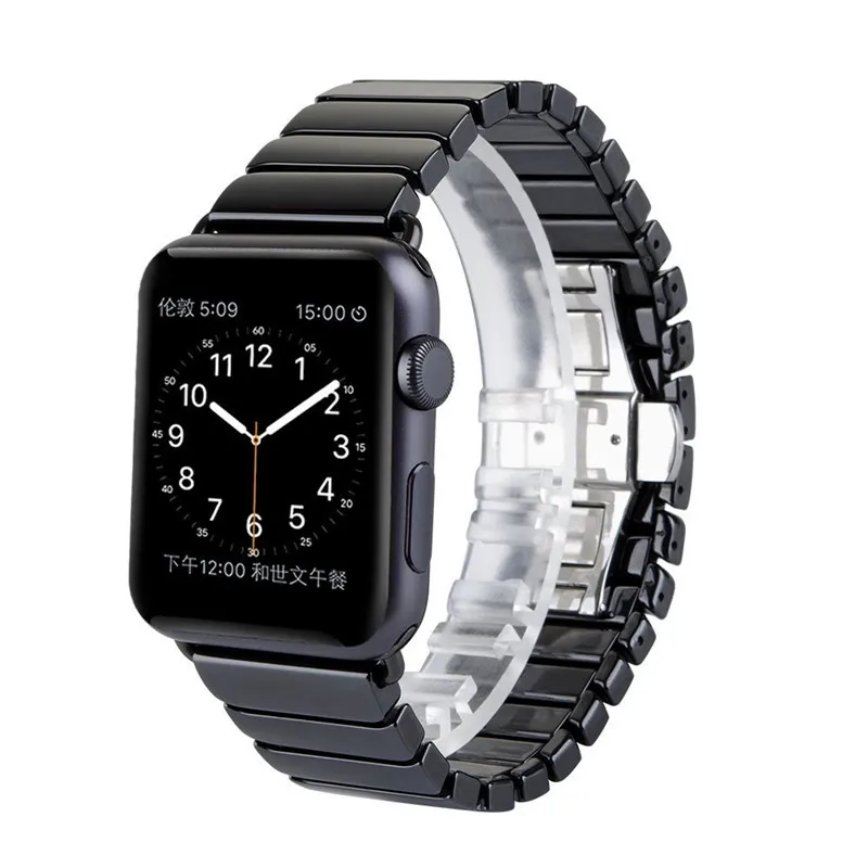 Хохлатая Керамика браслет для apple watch ремешок 42 мм/38 мм Бабочка Пряжка часов iwatch