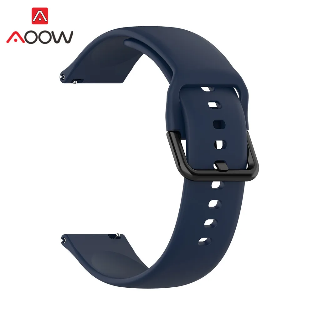 Midnight blue 20 мм силиконовый ремешок для часов для samsung Galaxy Watch Active 42 мм Huami Amazfit bip Garmin gear S2 быстросъемный браслет - Цвет ремешка: Midnight blue