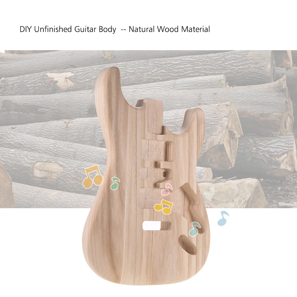 

Muslady ST01-TM Guitar Barrel Replacement Parts Unfinished Handcrafted Guitar Body Candlenut Wood Electric Guitar Body