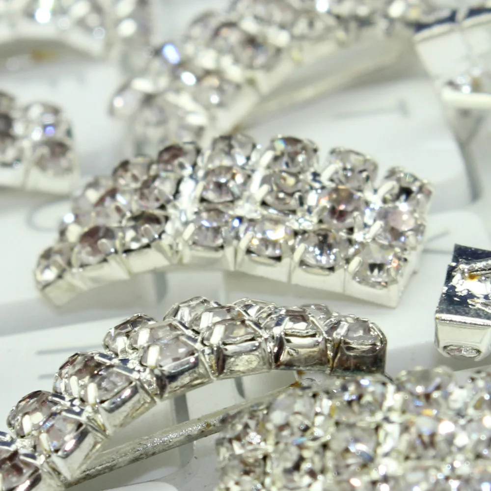 100 шт./лот кнопки из серебряного сплава Стразы Аксессуары для рукоделия и волос