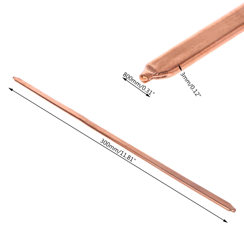 

150-300mm Pure Copper Tube Tubing For Computer Laptop Cooling Notebook Heat Pipe Heatsink Heat Dissipation Radiator Cooling Flat