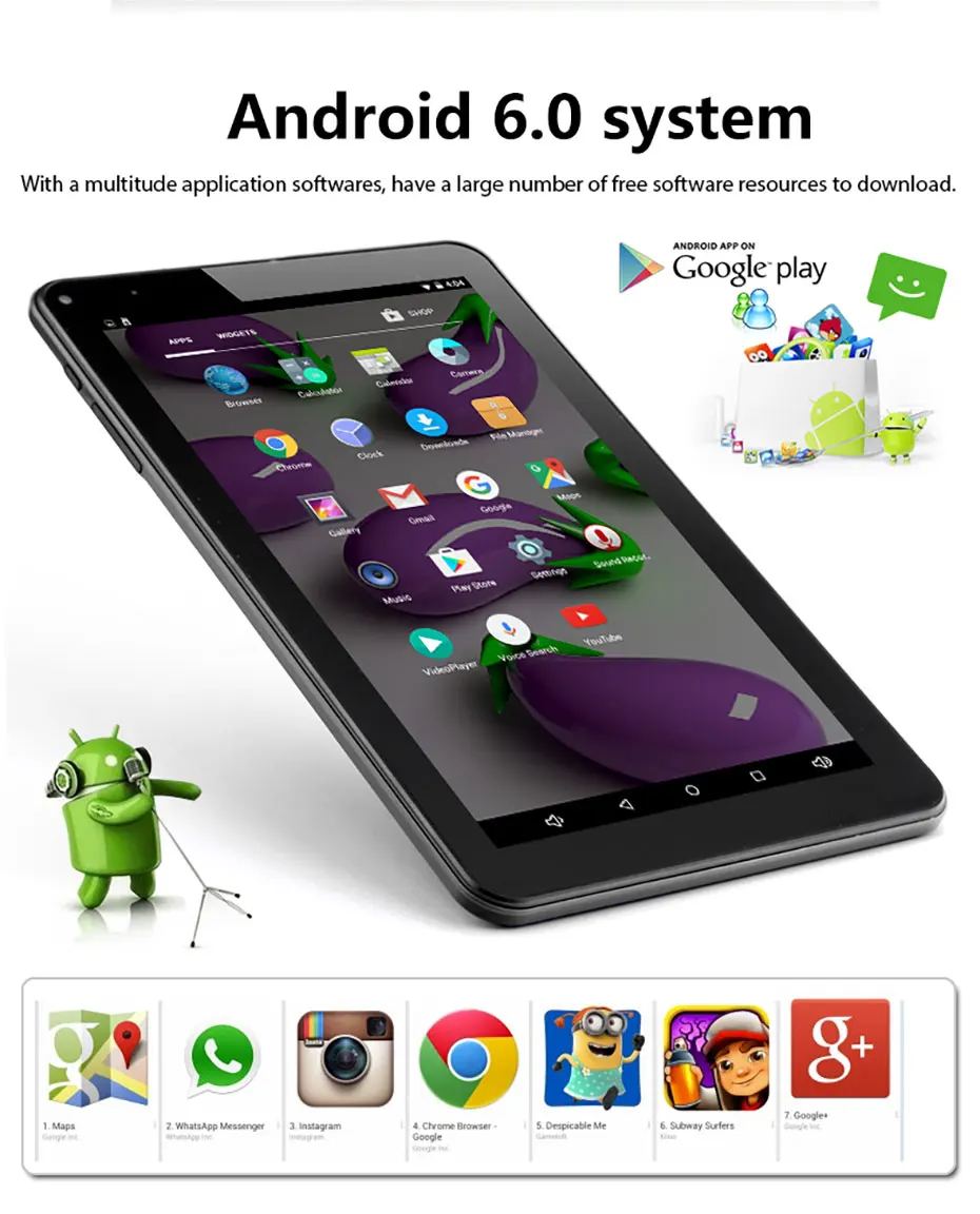 XGODY T901 9 дюймовый планшетный ПК Android 6,0 четырехъядерный 1 ГБ 16 ГБ 800*480 HD Двойная камера WiFi Bluetooth планшеты с 32 Гб TF карта
