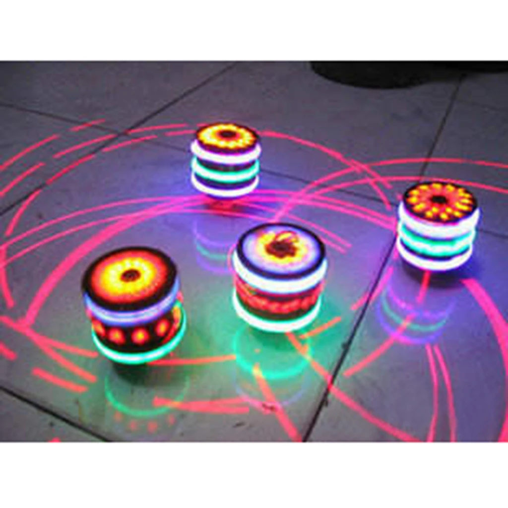 

2pcs Novelty Luminous Spinning Peg Top Toy with LED and Music Colorful Top Rapidity Battle Outdoor Game Toy Gift for Kids' Gift