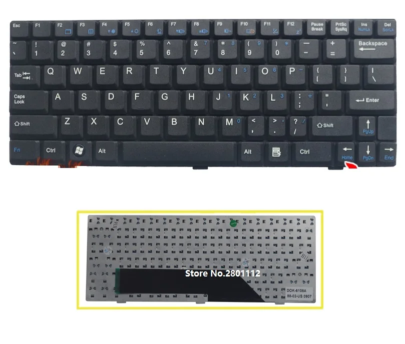 SSEA Новая Клавиатура ноутбука США без рамки для MSI Wind U135 U135DX U160 U165 U100 U180|keyboard for