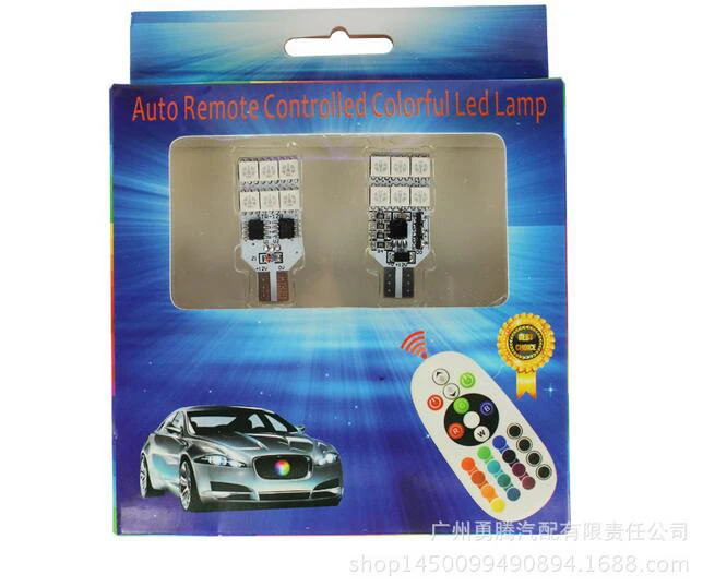 2x5050 SMD RGB T10 194 168 W5W автомобильный светильник для чтения на танкетке 12 Светодиодный