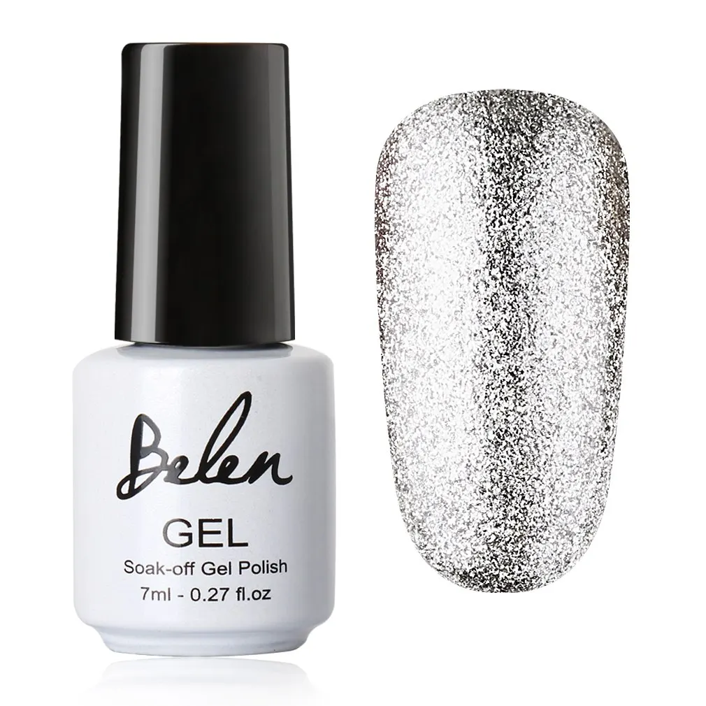 001Champagne silver Belen 7 мл платиновая серия Bling Гель-лак для ногтей лак для замачивания стойкий лак Инструменты для маникюра базовое верхнее покрытие - Цвет: 001Champagne silver