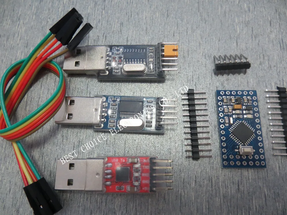 Бесплатная доставка 4 шт./лот = 1 шт. PL2303 + CP2102 CH340 USB для TTL Pro Mini Модуль Atmega328 5 в 16 м
