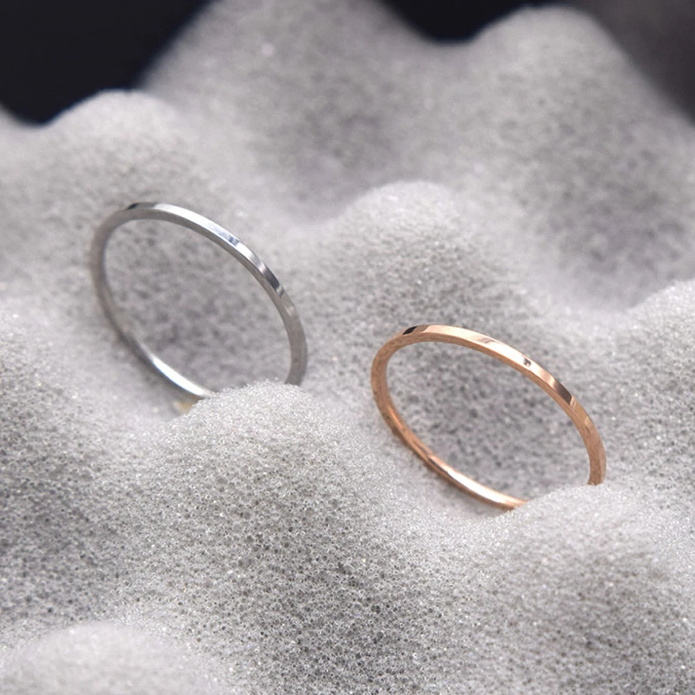 Женские Простые обручальные кольца 1 мм (10 шт./лот) маленькие тонкие из титановой