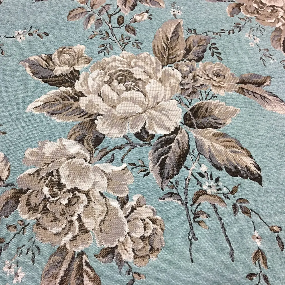 Роскошный американский стиль цветы жаккард зеленый синий синель цветочный