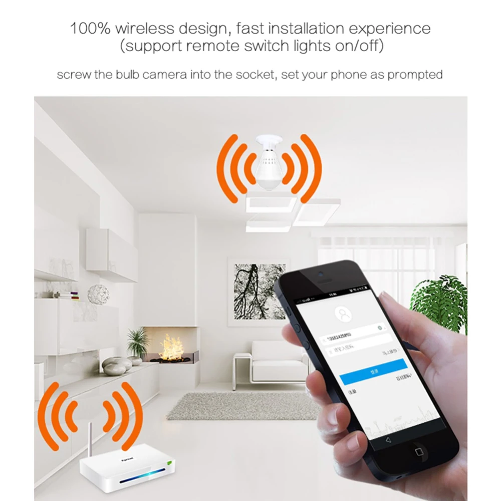 

360 Panoramic Monitor 960P WiFi Camera Light Bulb Home Security IP CAM Lamp Baby Monitor Surveillance Security Camera