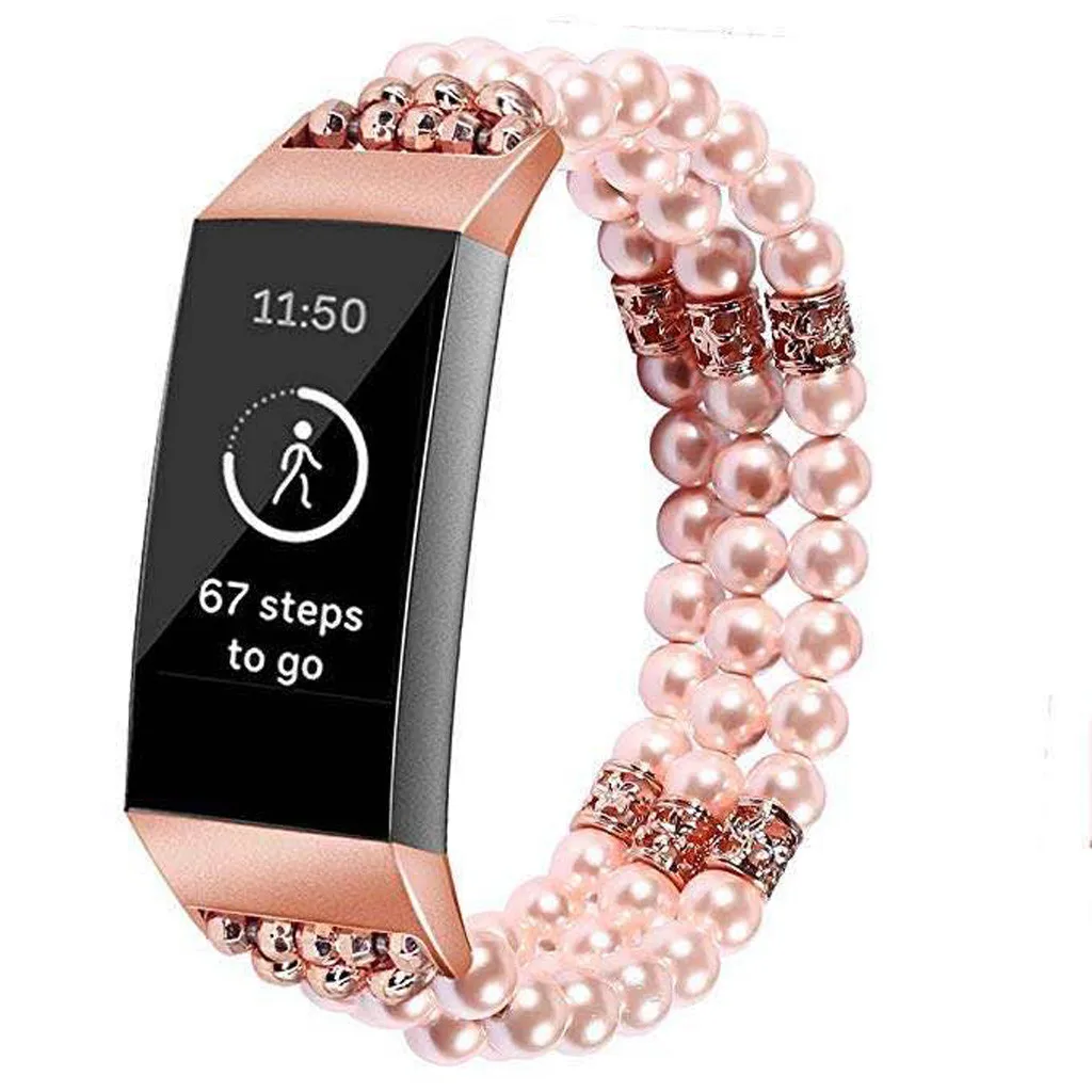 Для Fitbit Charge 3 сменный ремешок для часов, браслет с бусинами, ювелирный браслет, ремешок для молодежных умных часов, сменный ремешок для умных часов
