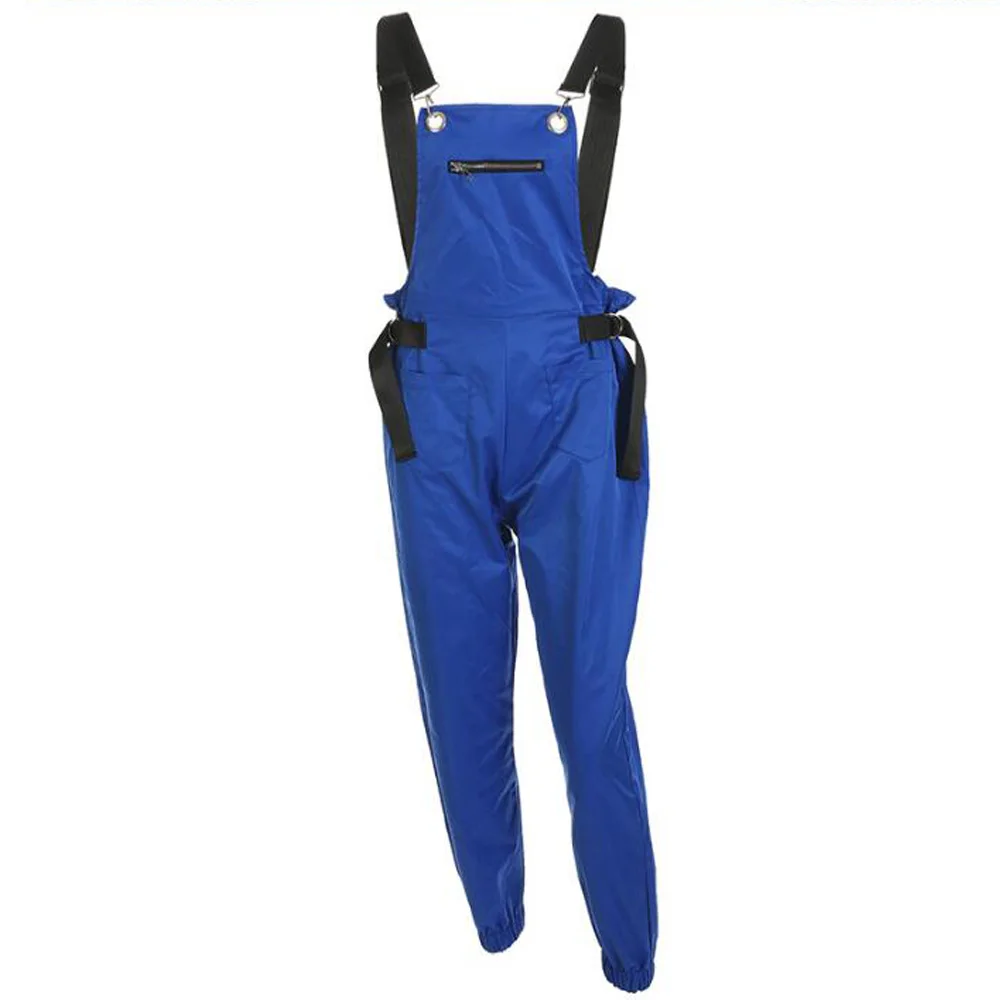 Длинные карго Комбинезоны для женщин ремень пряжка карман уличная лоскутное