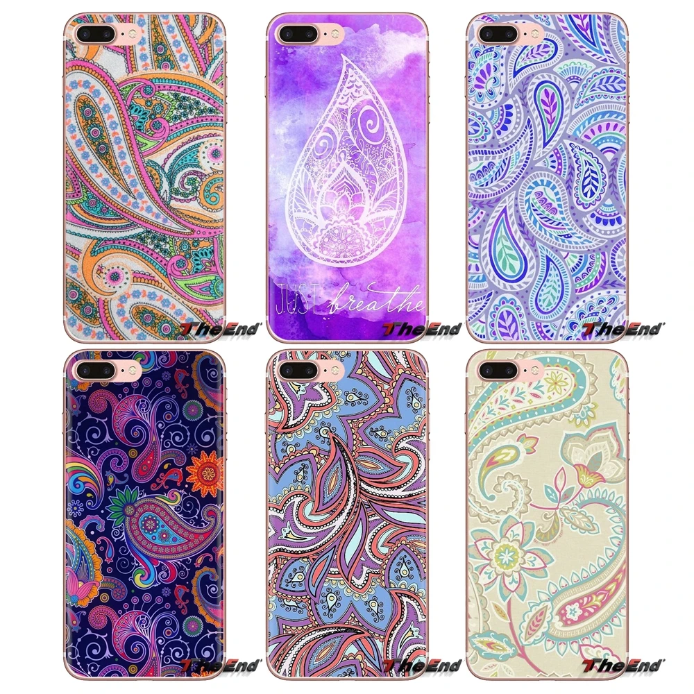 Фиолетовый цветок Пейсли Мандала хна для iPod Touch Apple iPhone 4 4S 5 5S SE 5C 6 6S 7 8 X XR XS Plus MAX
