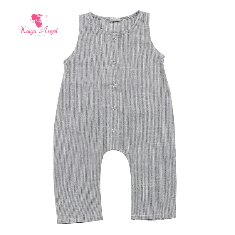 

Kaiya Angel 2019 Hot Sale Newborn Baby Rompers Children Clothes Boy Toddler Single Button Grey Simple Style Factory Wholesale