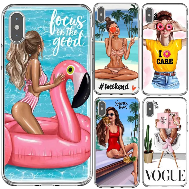 Модный летний дорожный мягкий чехол для телефона iPhone 8 7 6 6S Plus 5S SE X XR XS Max