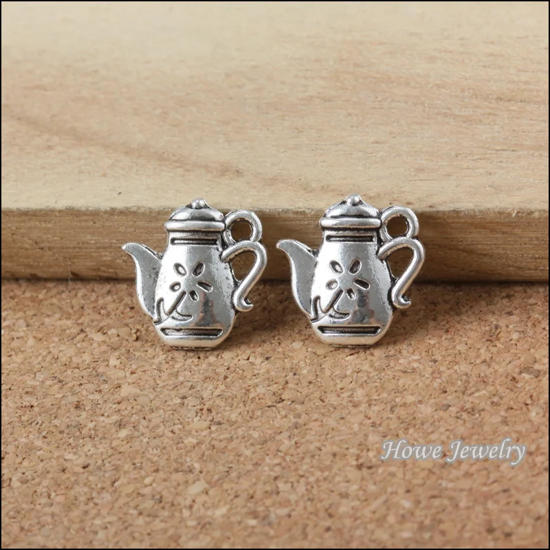 Посеребренный кулон в виде чайника 130 шт. подходит для ожерелий и подвесок