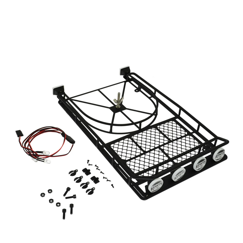 1/10 RC Crawler Metal Roof Rack with 4LED Lights for SCX10 II 90046 90047 D90 | Игрушки и хобби