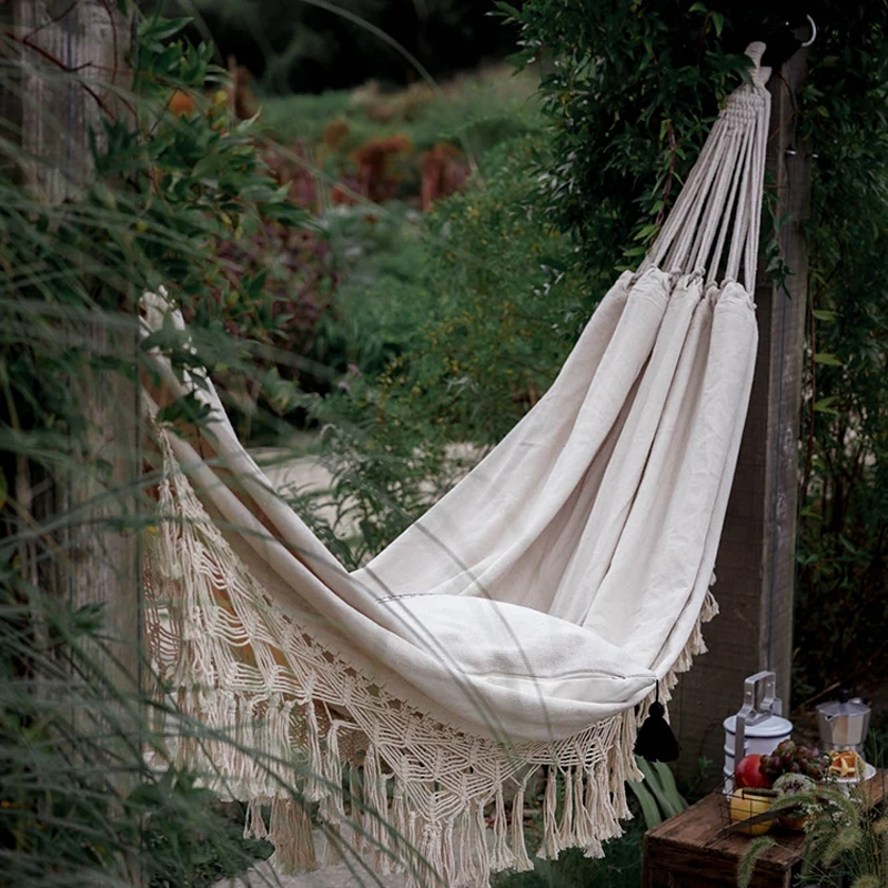 en Ucuz Iskandinav Hamak Salıncaklı Sandalye Columpio Jardin Iki Kişi Hangmat Seyahat Survival Avcılık Uyku Bahçe Dış Mekan Mobilyası