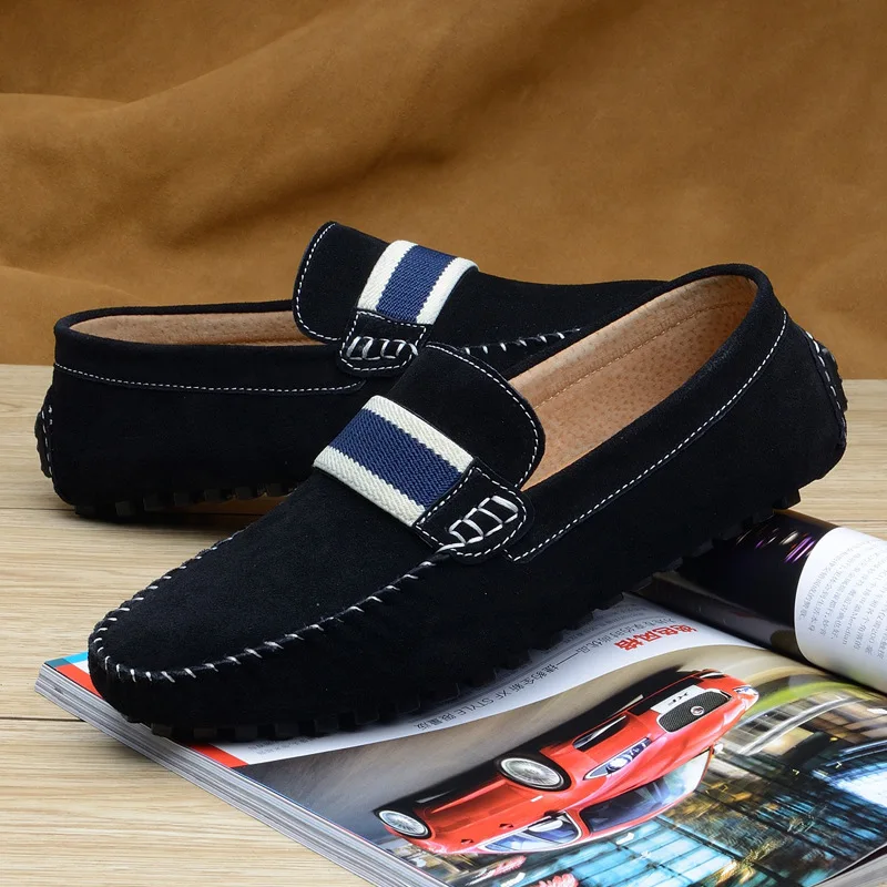 Fashion Leather Soft Moccasins Men Loafers High Quality Slip On Shoes Flats Breathable Suede Driving AA20366 | Обувь