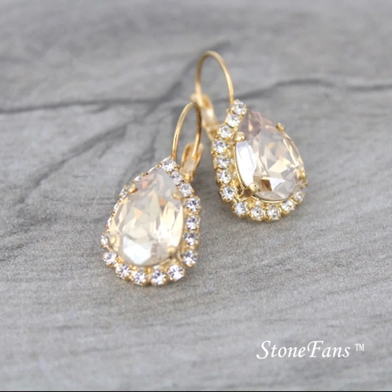 Золотые корейские серьги StoneFans для женщин модные ювелирные изделия милое платье