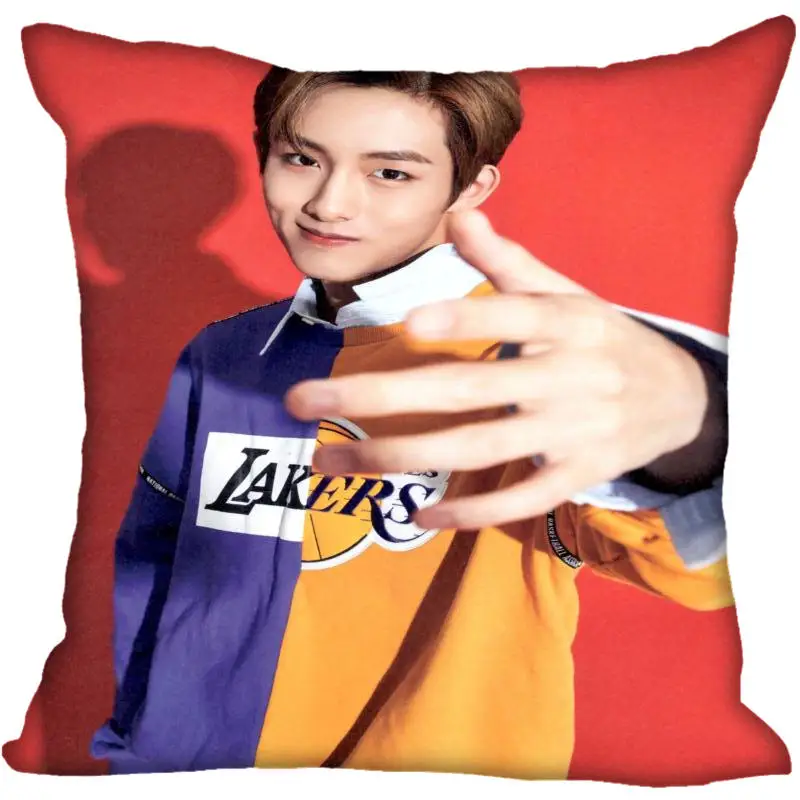 20 Fan Xi, хит, на заказ, KPOP, NCT, WINWIN, принтованная шелковая квадратная наволочка, для дома, декоративная, на молнии, атласная наволочка(одна сторона - Цвет: 20
