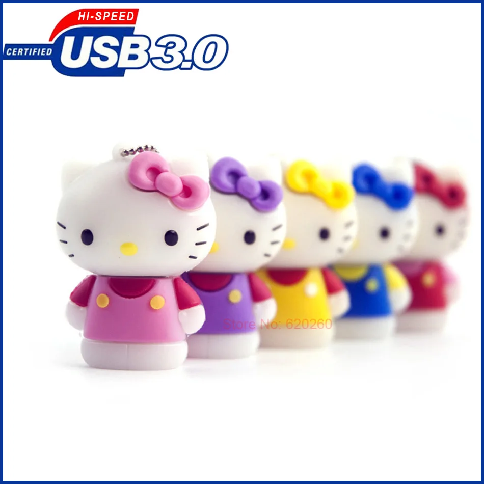 USB3.0, Скорость флеш-накопитель 16 Гб оперативной памяти, 32 Гб встроенной памяти, 64 ГБ, с мультипликационным принтом «hello kitty» usb флэш-накопитель 8 Гб оперативной памяти, 16 Гб встроенной памяти, 32 ГБ usb3.0 usb3.0 палка, KT подарок usb