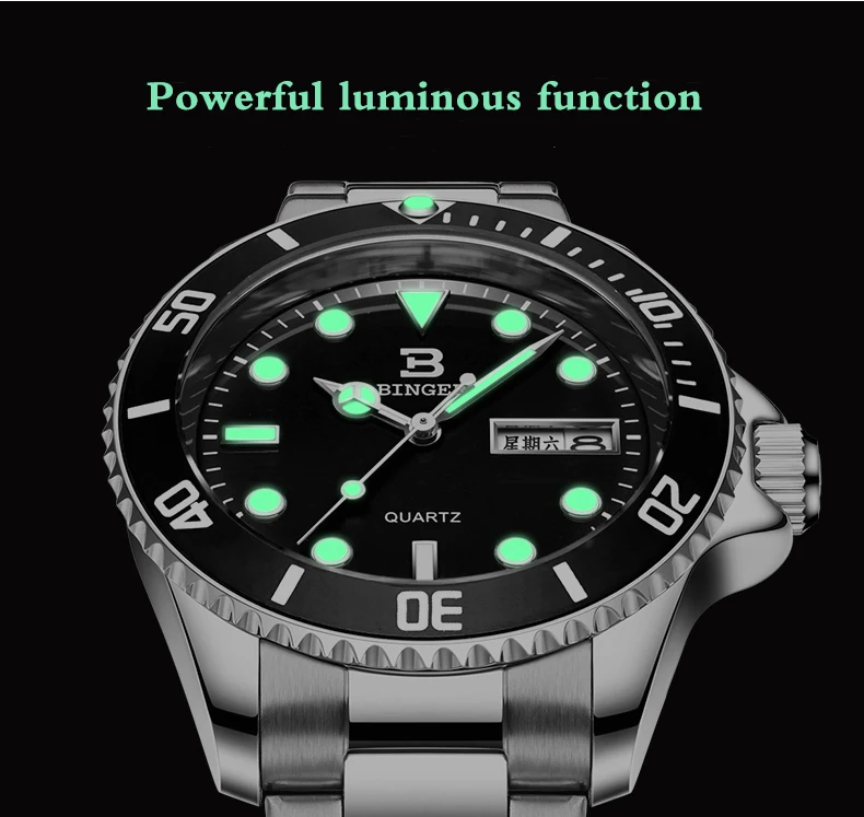 Горячая бингер известный бренд часы мужчины топ роскошные кварцевые стали