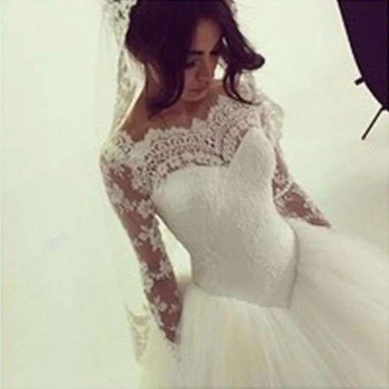 Vestido De noiva сексуальное бальное платье принцессы с горловиной лодочка длинным