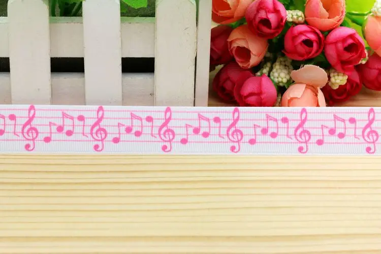 7/8 ''Бесплатная доставка печатная музыкальная нота корсажная лента головной