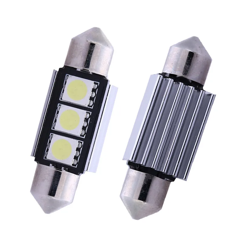 

2 шт. 36 мм 39 мм 3 светодиода 5050 SMD CANBUS C5W купольная Гирлянда для номерного знака Автомобильная светодиодная лампа для автомобильного стайлинга...