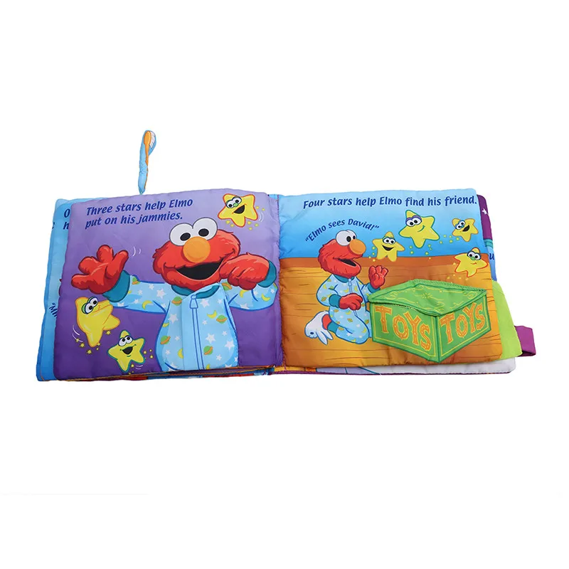 Мягкая игра Goodnight 3D Моющаяся Ткань Книга мерцание Elmo Младенцы книги на ночь
