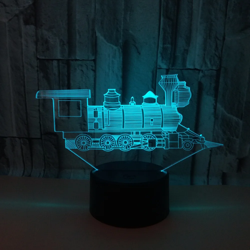 Маленький 3d светильник со шлейфом цветная сенсорная дистанционная лампа