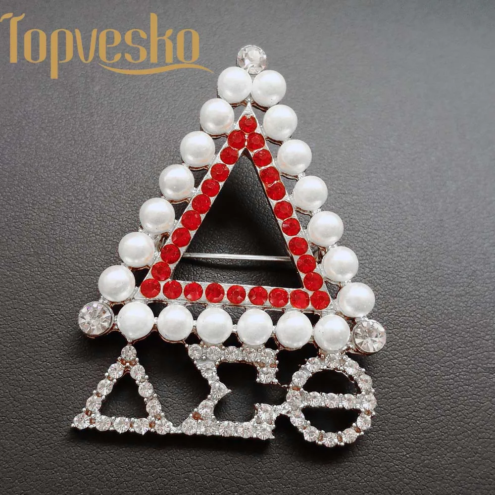 Горячая AEO DST Delta Sigma Theta символ жемчуг нагрудный знак брошь ювелирные изделия